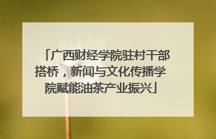 广西财经学院驻村干部搭桥，新闻与文化传播学院赋能油茶产业振兴